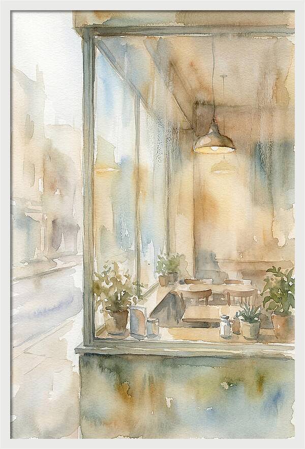 Morning Light Through The Coffee Shop Window