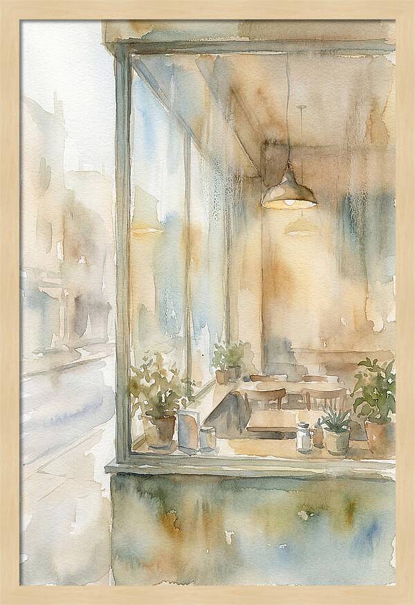 Morning Light Through The Coffee Shop Window