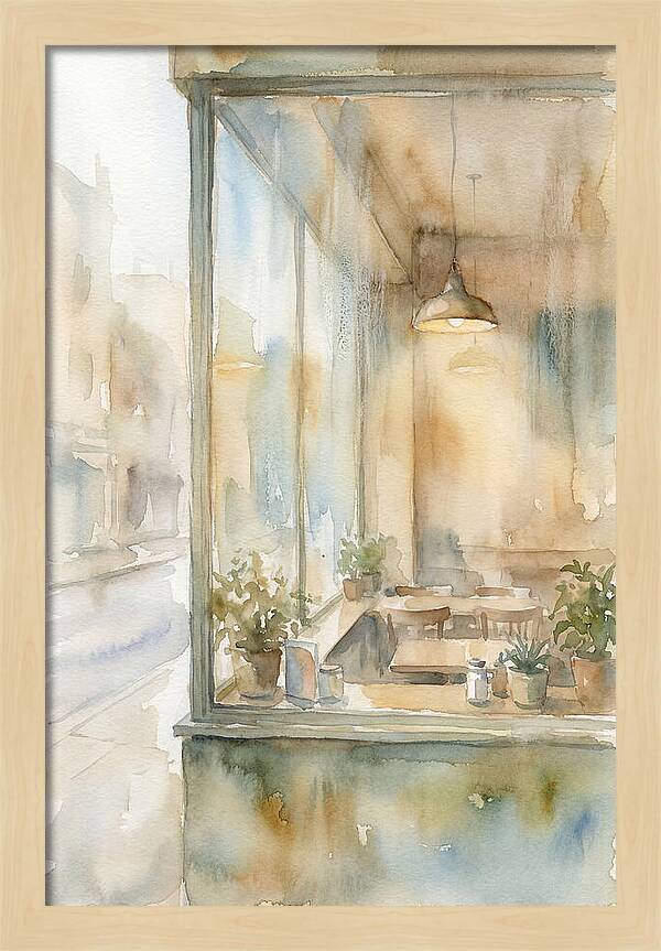 Morning Light Through The Coffee Shop Window