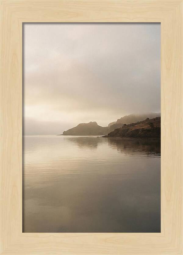 Morning Mist Over Glassy Coastal Bay