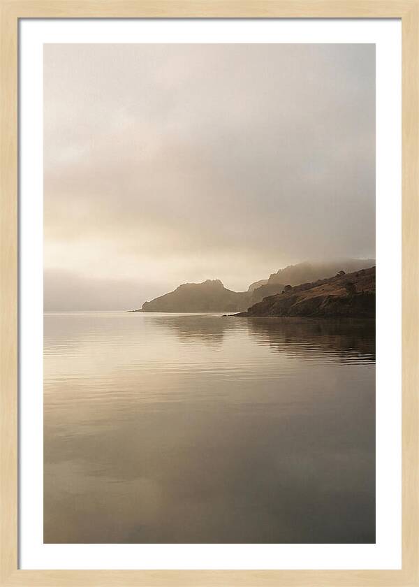 Morning Mist Over Glassy Coastal Bay