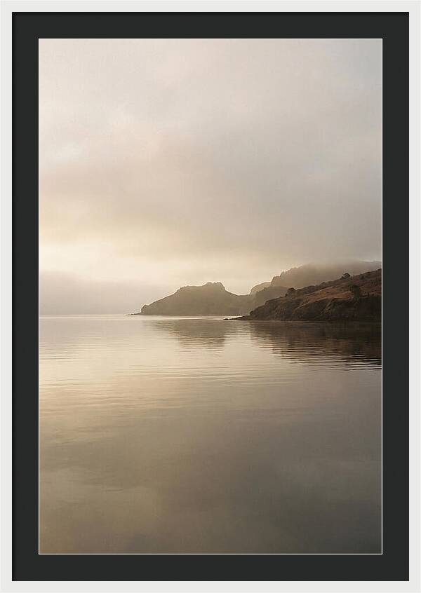 Morning Mist Over Glassy Coastal Bay