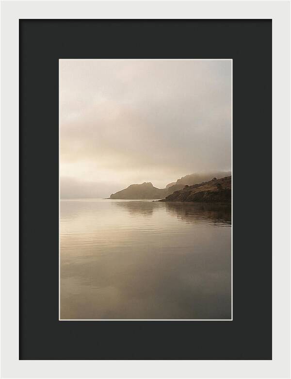 Morning Mist Over Glassy Coastal Bay