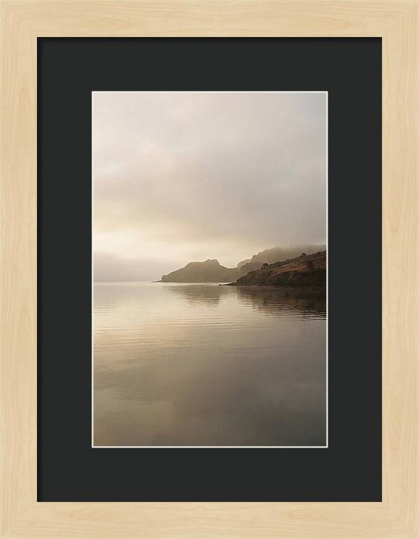 Morning Mist Over Glassy Coastal Bay