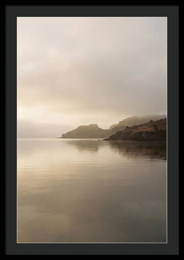 Morning Mist Over Glassy Coastal Bay