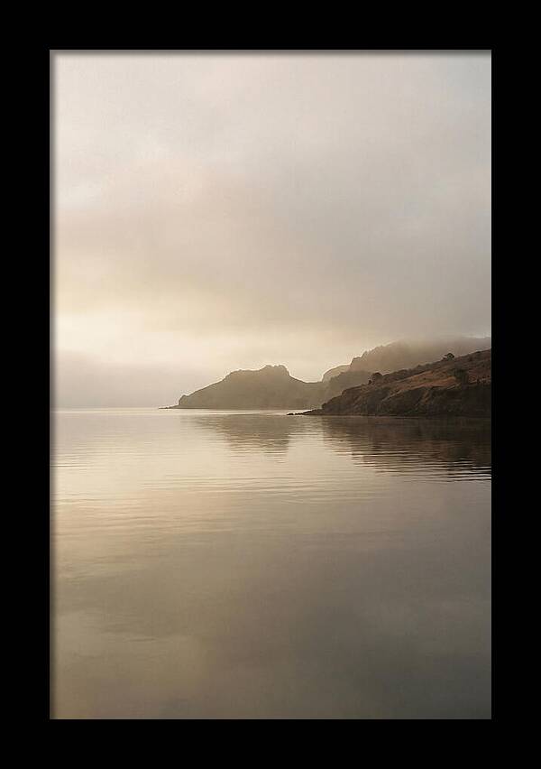 Morning Mist Over Glassy Coastal Bay