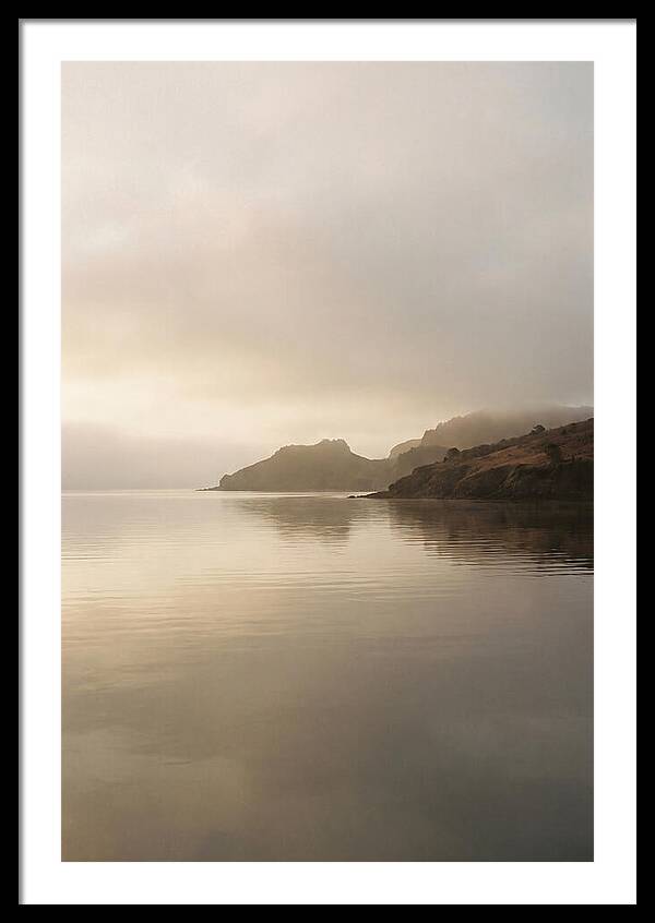 Morning Mist Over Glassy Coastal Bay