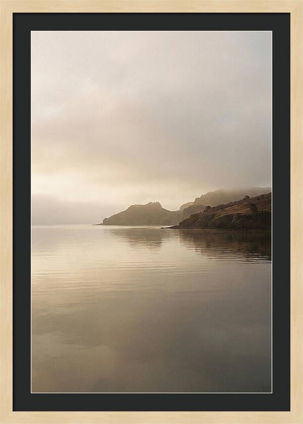 Morning Mist Over Glassy Coastal Bay