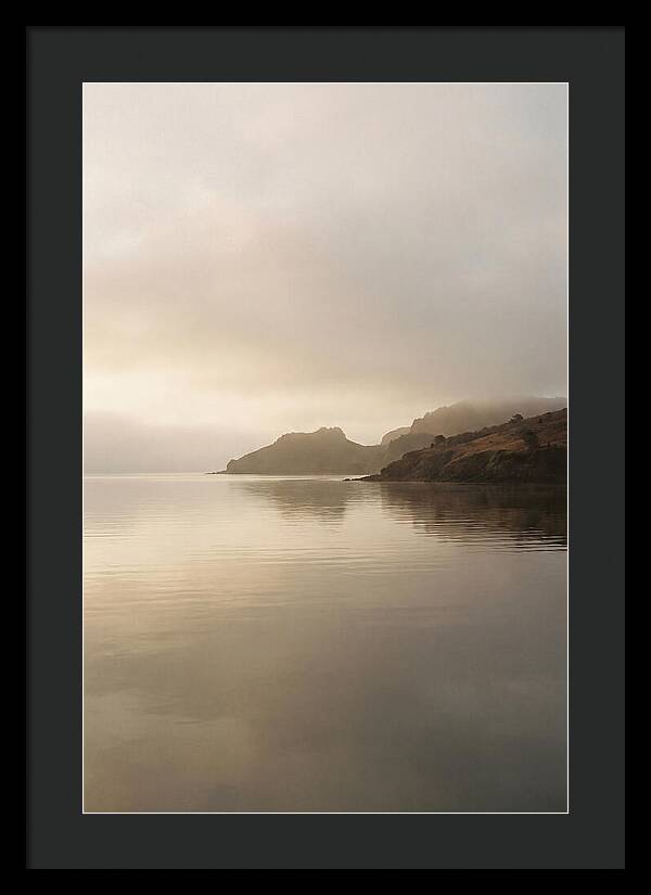 Morning Mist Over Glassy Coastal Bay
