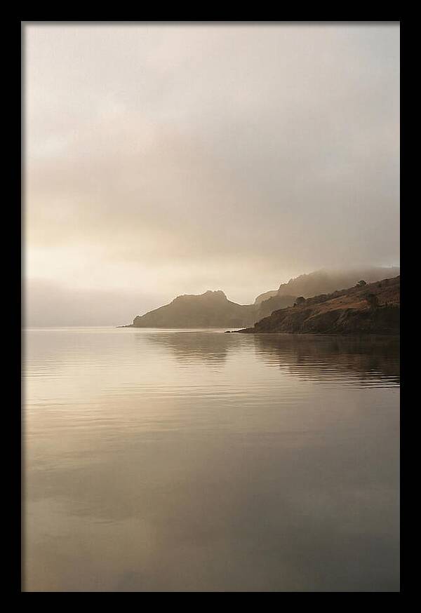 Morning Mist Over Glassy Coastal Bay