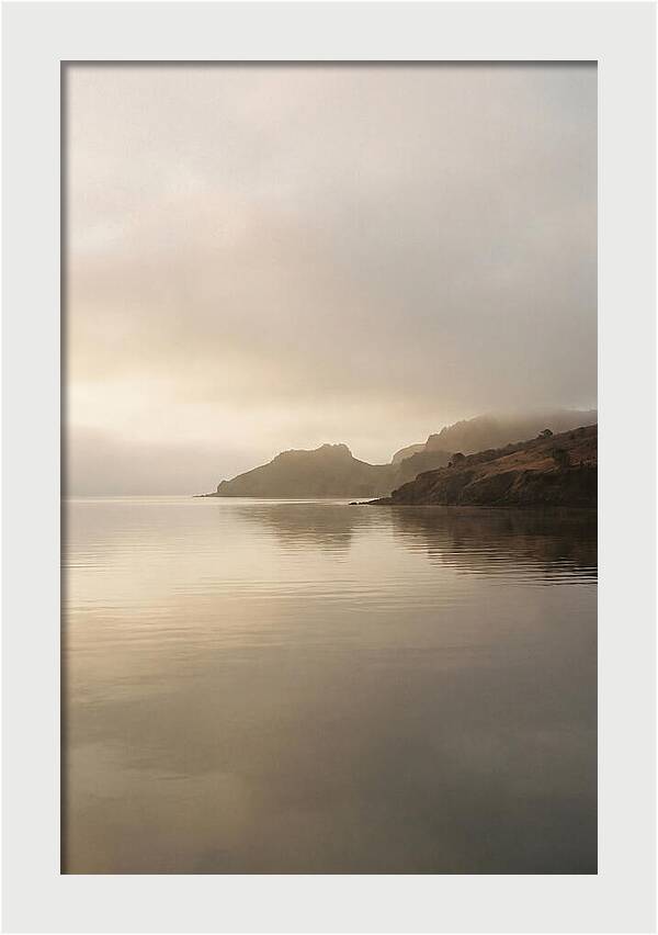 Morning Mist Over Glassy Coastal Bay
