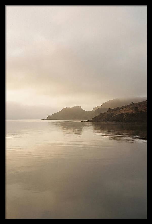 Morning Mist Over Glassy Coastal Bay