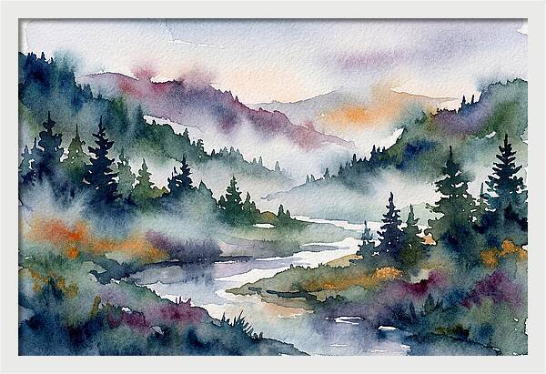 Morning Mist Over Waterway