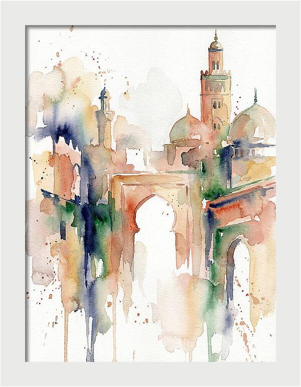Moroccan Architecture Watercolor
