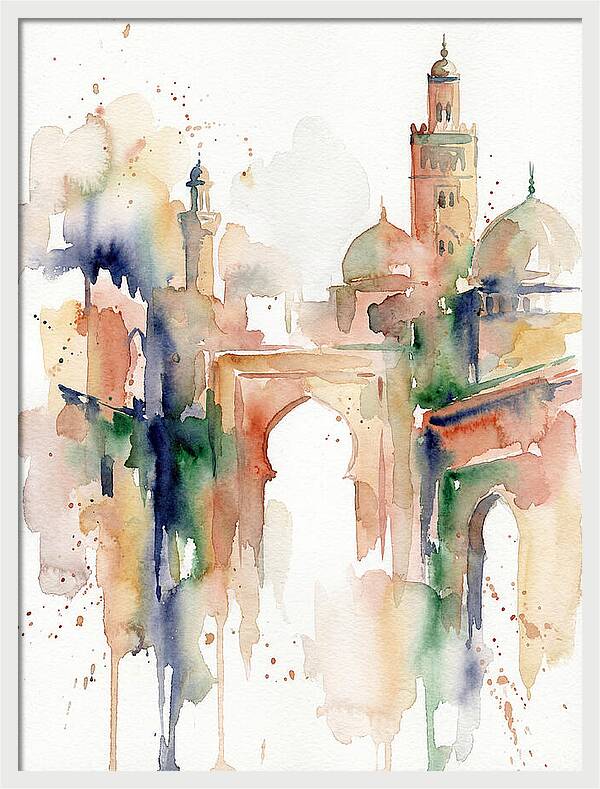 Moroccan Architecture Watercolor