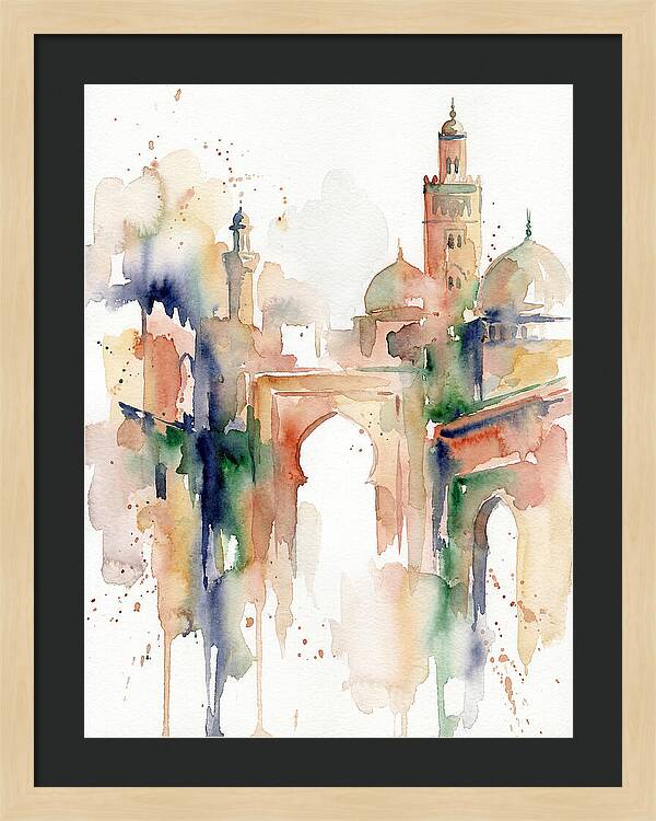 Moroccan Architecture Watercolor