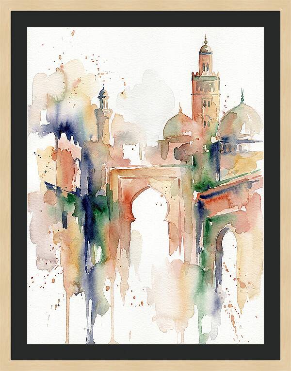 Moroccan Architecture Watercolor