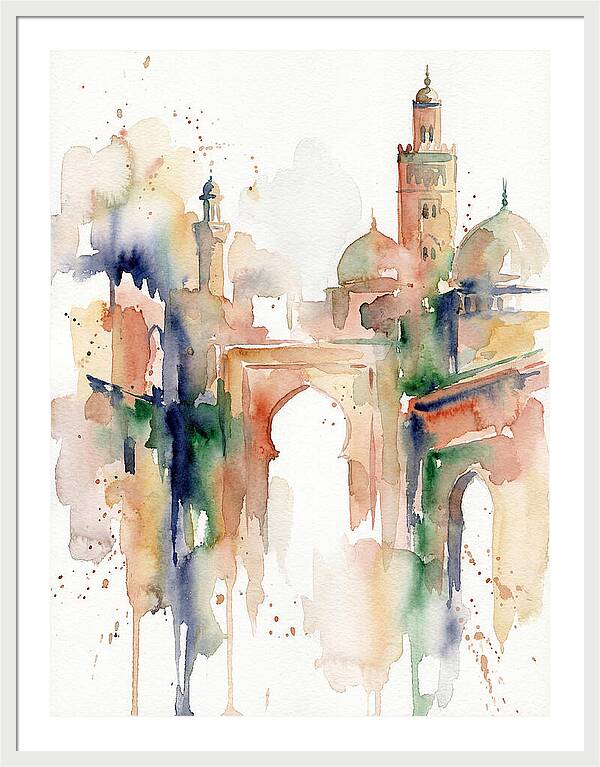 Moroccan Architecture Watercolor