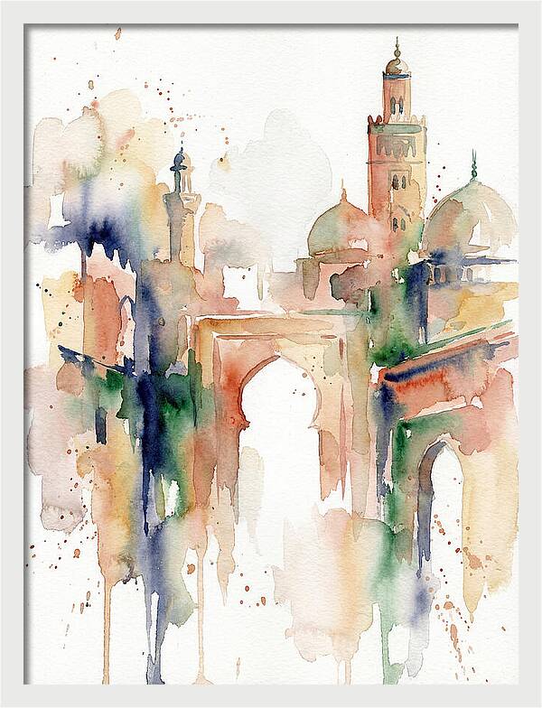 Moroccan Architecture Watercolor