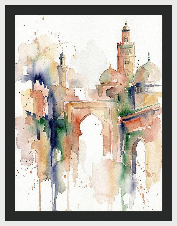 Moroccan Architecture Watercolor