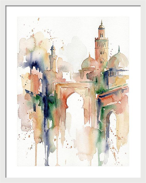 Moroccan Architecture Watercolor