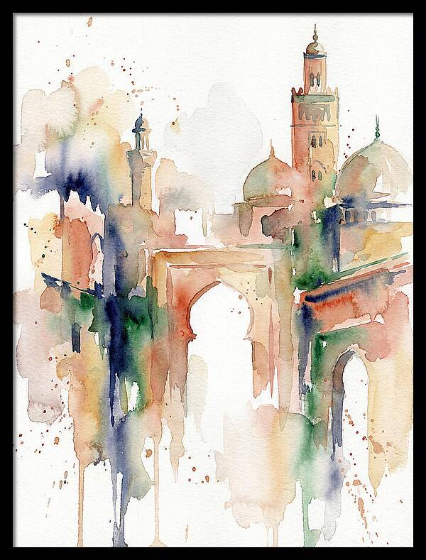 Moroccan Architecture Watercolor