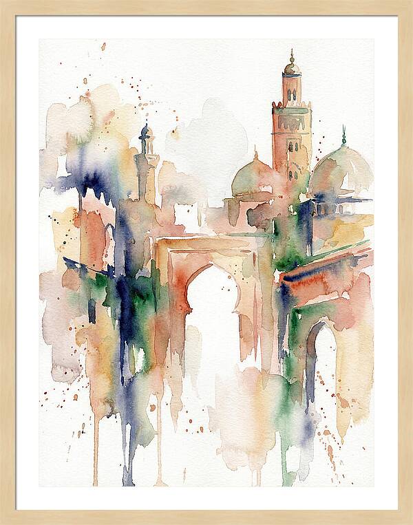 Moroccan Architecture Watercolor