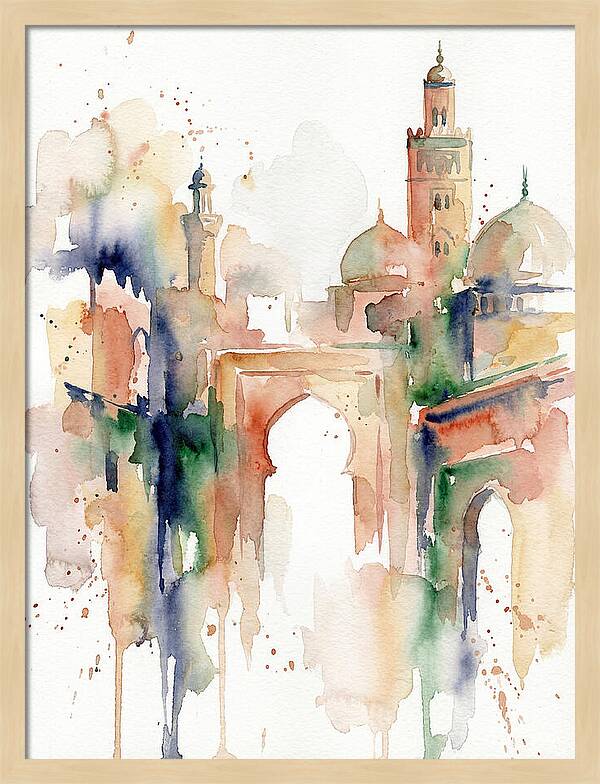 Moroccan Architecture Watercolor