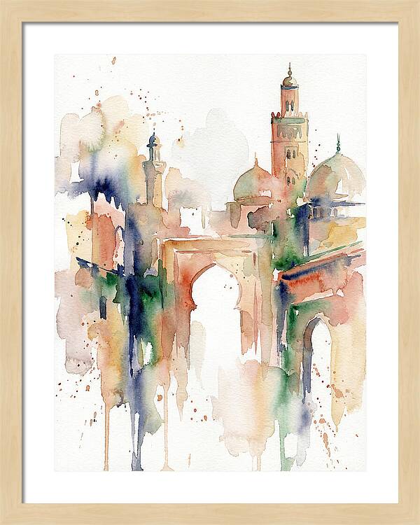 Moroccan Architecture Watercolor