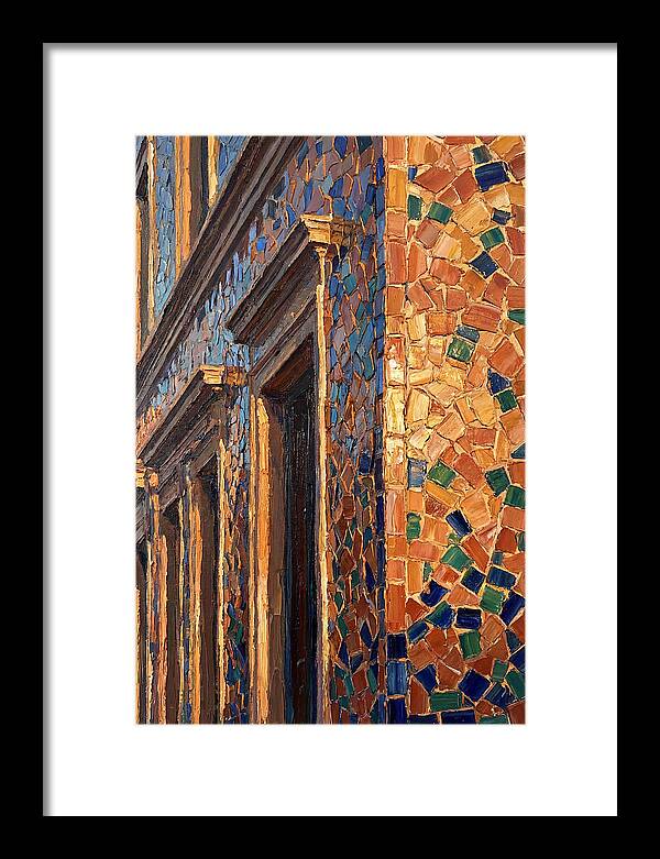 Mosaic Tile Facade Glowing In Sunlight