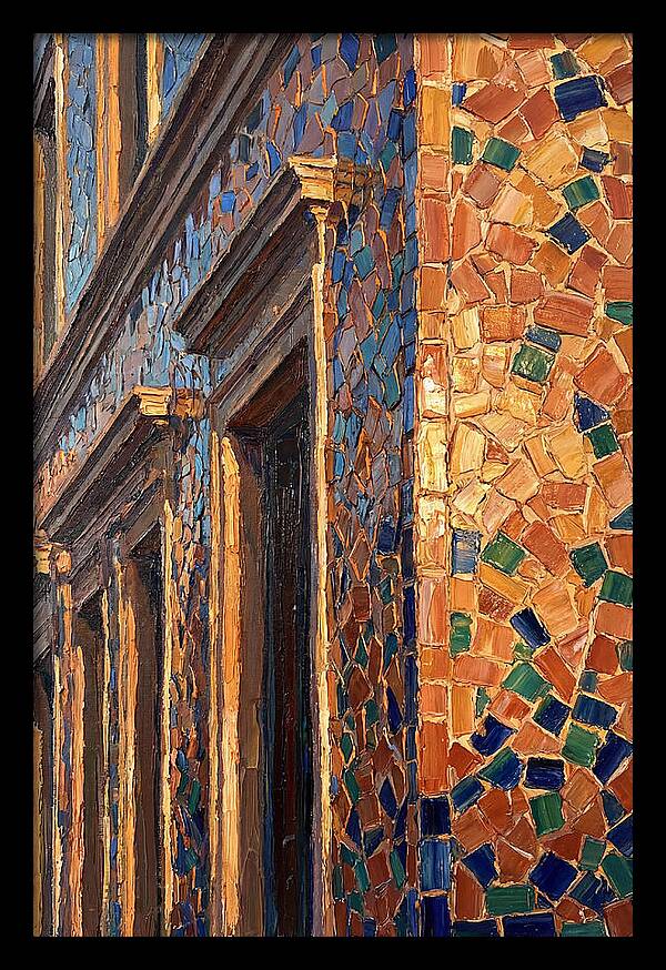 Mosaic Tile Facade Glowing In Sunlight