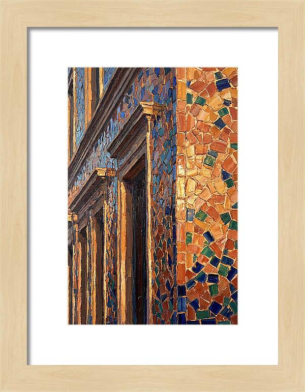 Mosaic Tile Facade Glowing In Sunlight