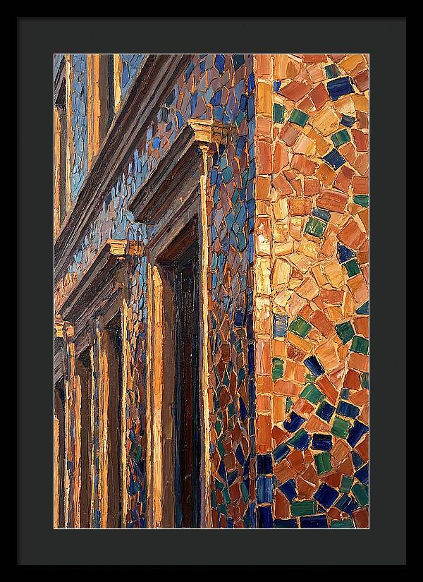 Mosaic Tile Facade Glowing In Sunlight
