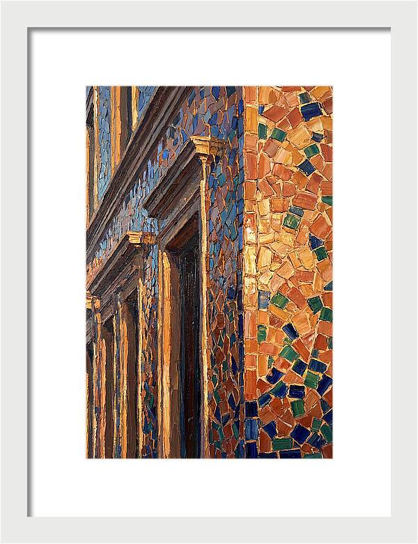 Mosaic Tile Facade Glowing In Sunlight