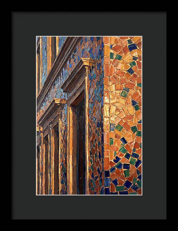 Mosaic Tile Facade Glowing In Sunlight