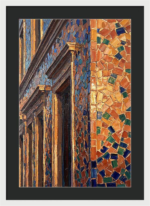 Mosaic Tile Facade Glowing In Sunlight
