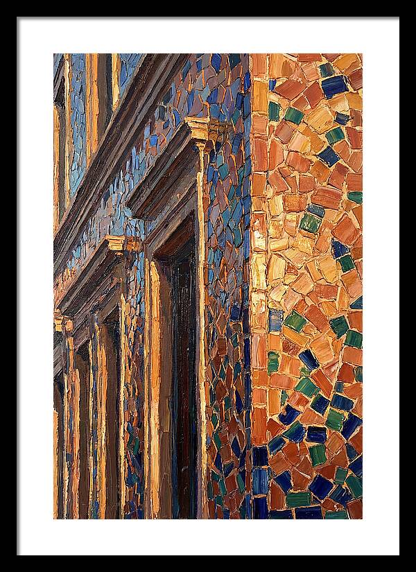 Mosaic Tile Facade Glowing In Sunlight