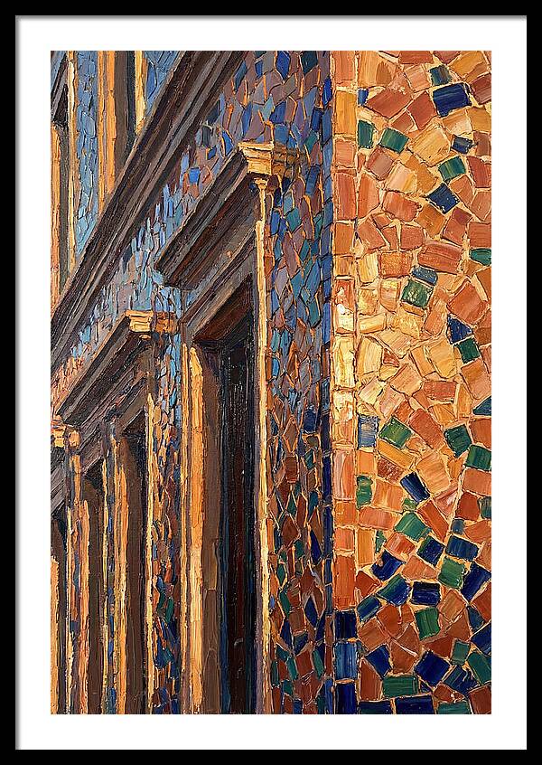 Mosaic Tile Facade Glowing In Sunlight