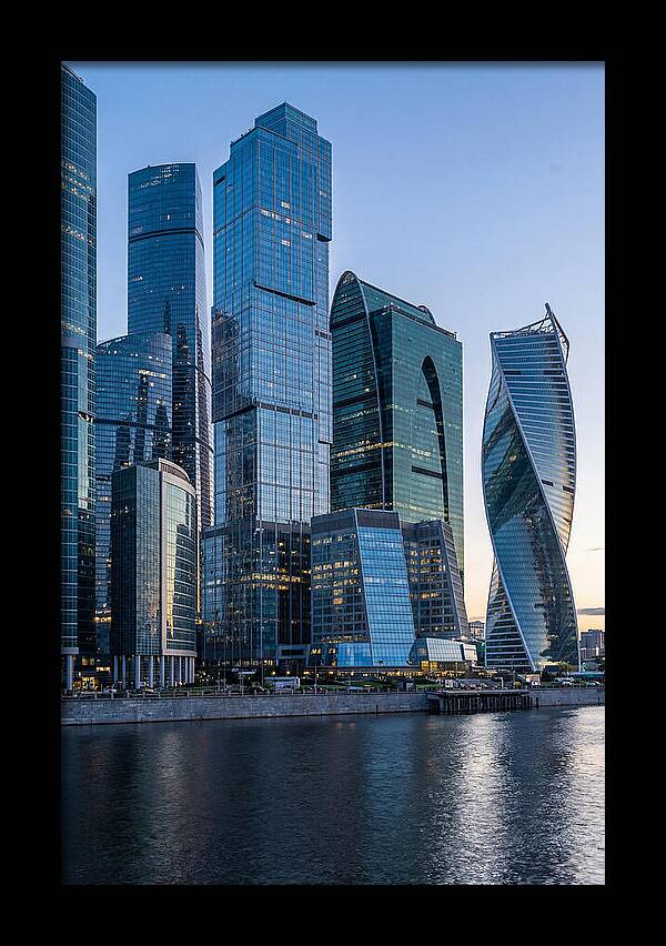 Moscow City Skyline At Dusk