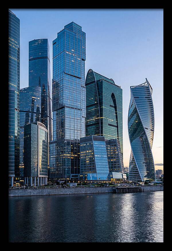 Moscow City Skyline At Dusk