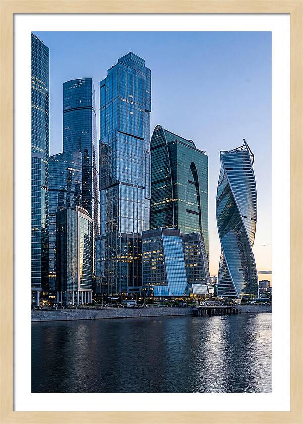 Moscow City Skyline At Dusk