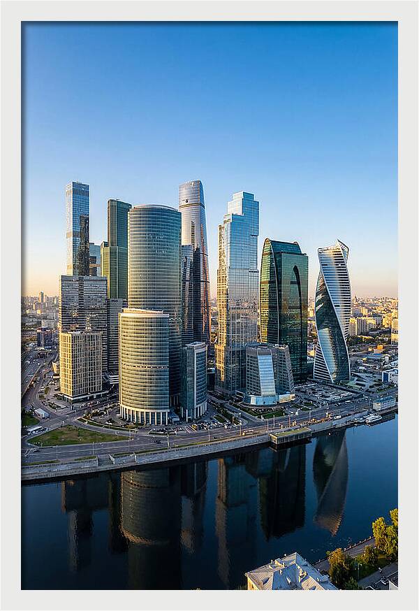 Moscow City Skyline Reflections