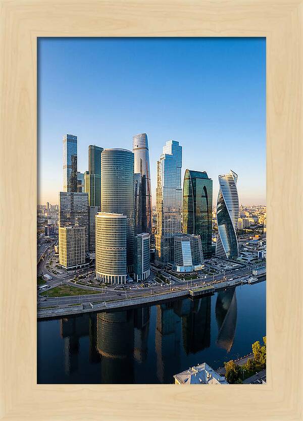 Moscow City Skyline Reflections