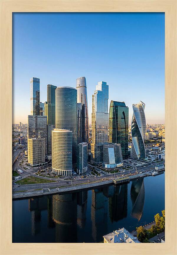 Moscow City Skyline Reflections