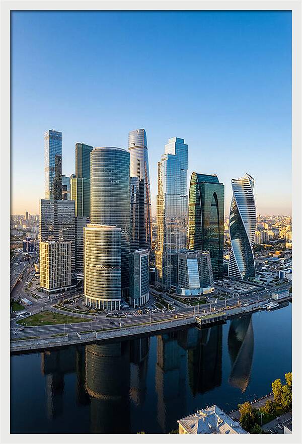 Moscow City Skyline Reflections