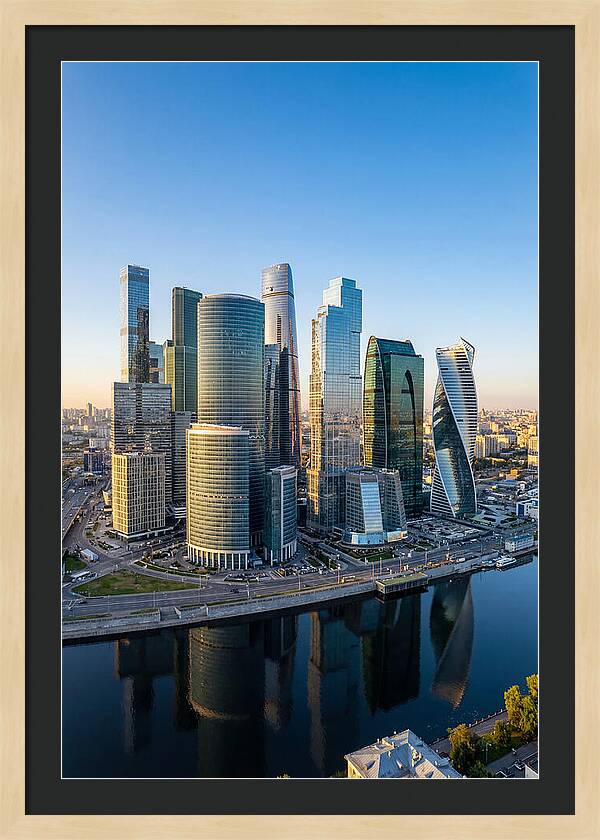 Moscow City Skyline Reflections