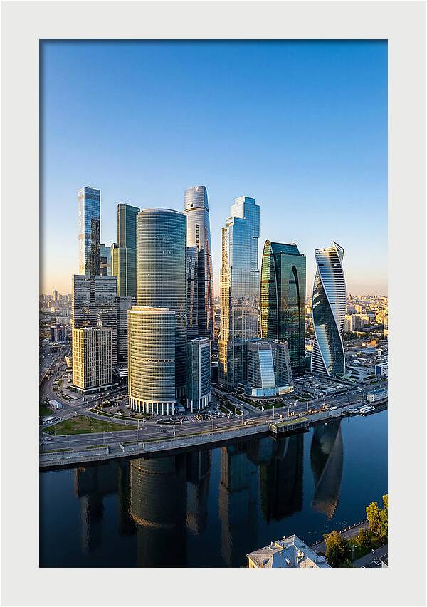 Moscow City Skyline Reflections