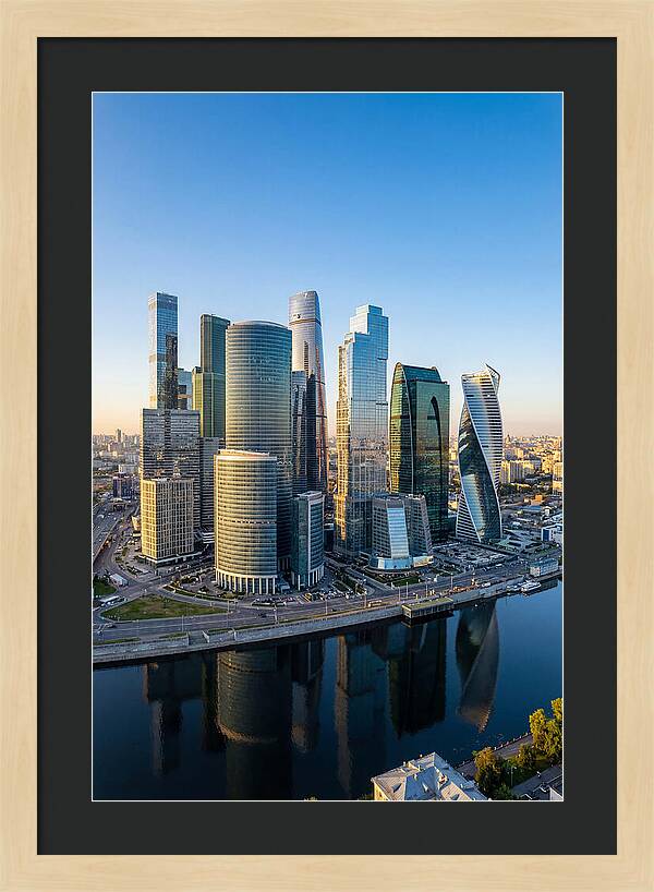 Moscow City Skyline Reflections