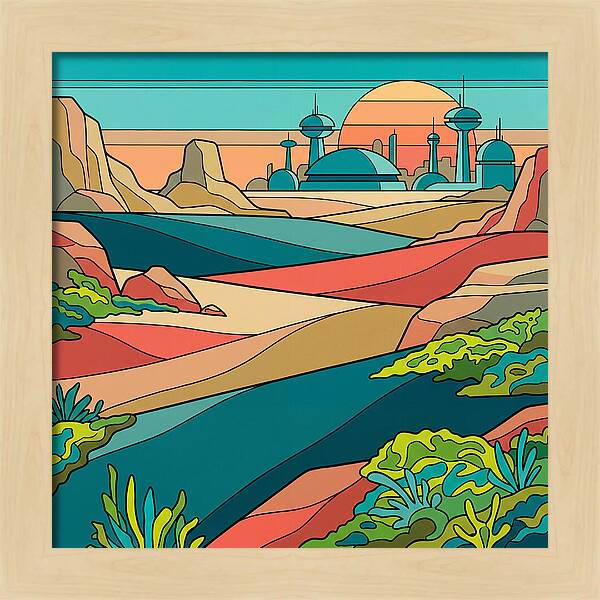 Mossy Futuristic Landscape