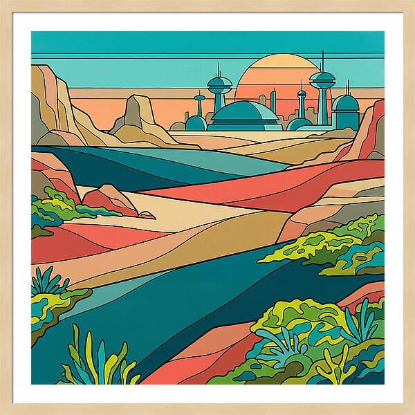 Mossy Futuristic Landscape